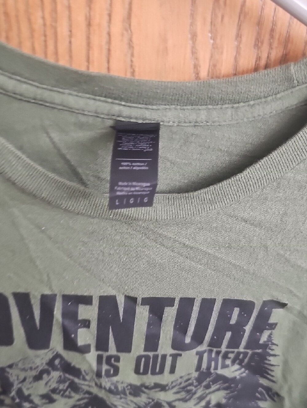Gildan Olive Green Graphic 'Adventure' Short Sleeve Tee - Picture 2 of 3